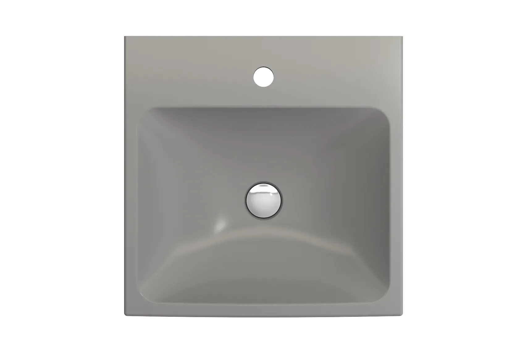 BOCCHI Scala 19" Square Wallmount Fireclay Bathroom Sink, Matte Gray, Single Faucet Hole, 1076-006-0126