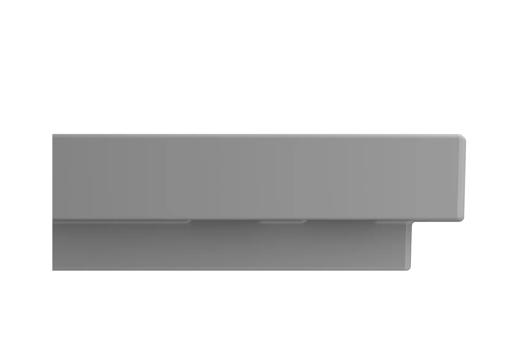 BOCCHI Scala 19" Square Wallmount Fireclay Bathroom Sink, Matte Gray, Single Faucet Hole, 1076-006-0126