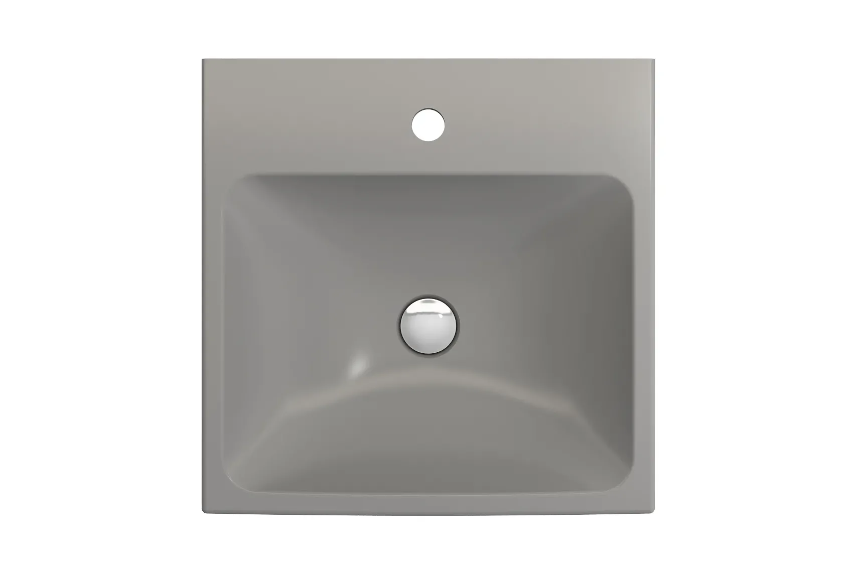 BOCCHI Scala 19" Square Wallmount Fireclay Bathroom Sink, Matte Gray, Single Faucet Hole, 1076-006-0126