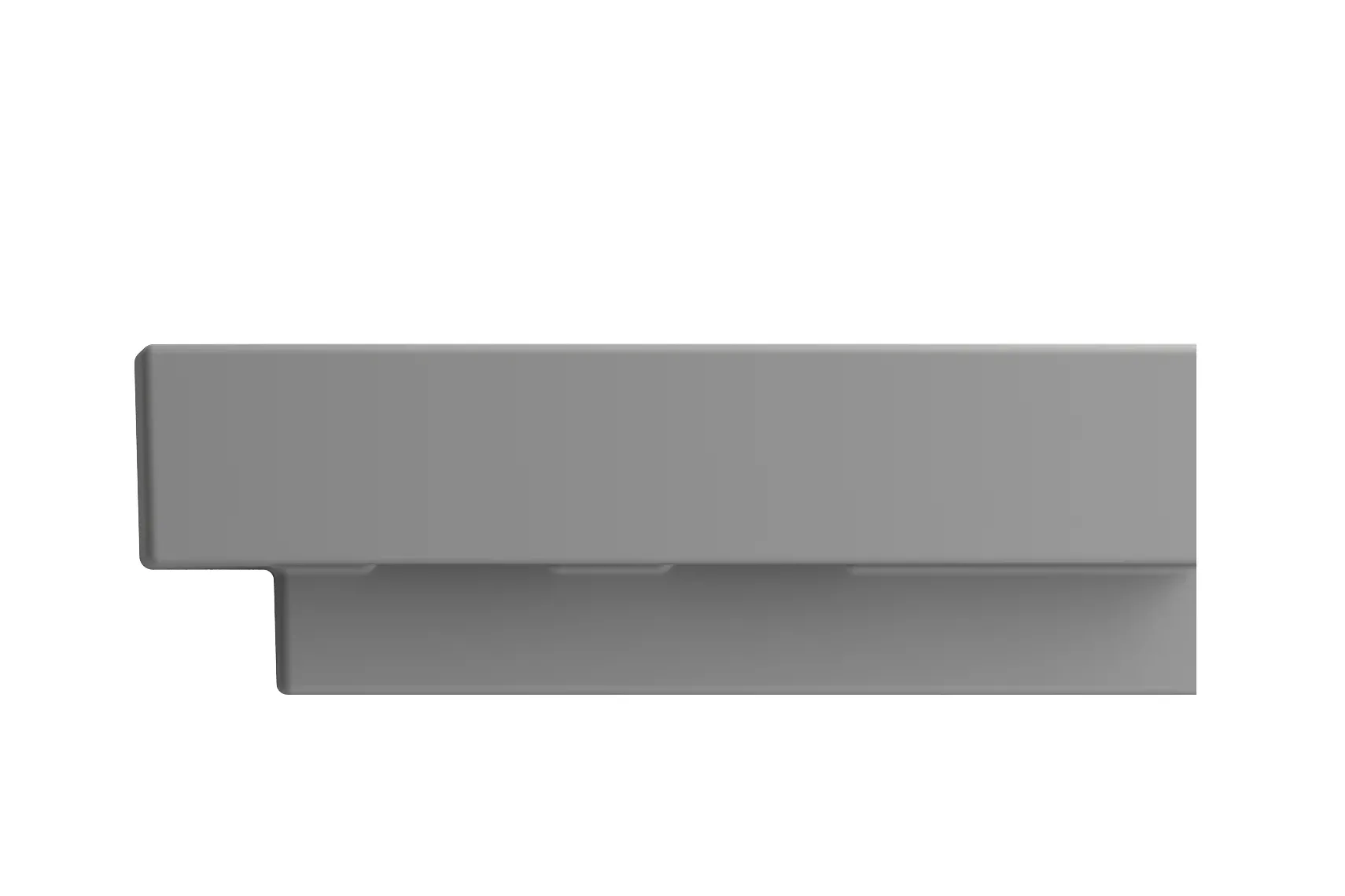 BOCCHI Scala 19" Square Wallmount Fireclay Bathroom Sink, Matte Gray, Single Faucet Hole, 1076-006-0126