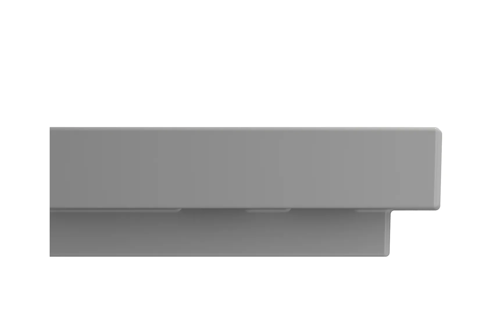 BOCCHI Scala 19" Square Wallmount Fireclay Bathroom Sink, Matte Gray, Single Faucet Hole, 1076-006-0126