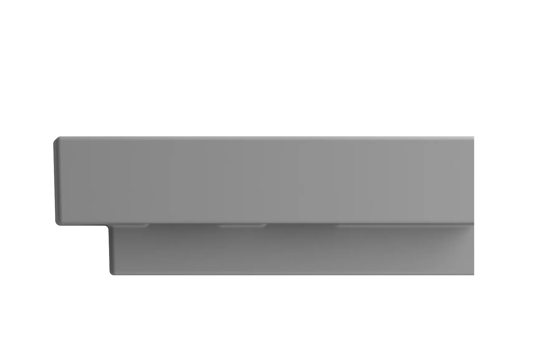 BOCCHI Scala 19" Square Wallmount Fireclay Bathroom Sink, Matte Gray, Single Faucet Hole, 1076-006-0126