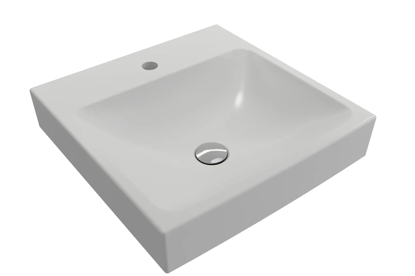 BOCCHI Scala 19" Square Wallmount Fireclay Bathroom Sink, Matte White, Single Faucet Hole, 1076-002-0126