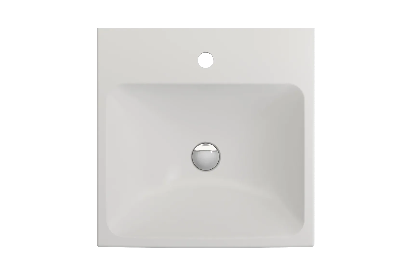 BOCCHI Scala 19" Square Wallmount Fireclay Bathroom Sink, Matte White, Single Faucet Hole, 1076-002-0126