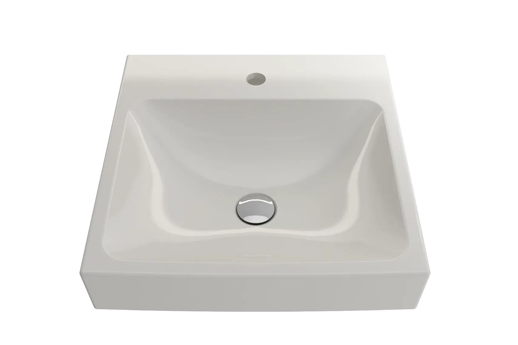 BOCCHI Scala 19" Square Wallmount Fireclay Bathroom Sink, Biscuit, Single Faucet Hole, 1076-014-0126