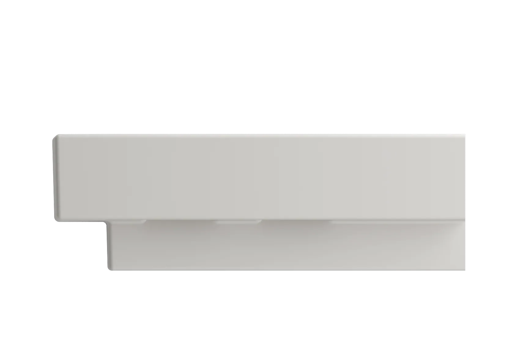 BOCCHI Scala 19" Square Wallmount Fireclay Bathroom Sink, Biscuit, Single Faucet Hole, 1076-014-0126