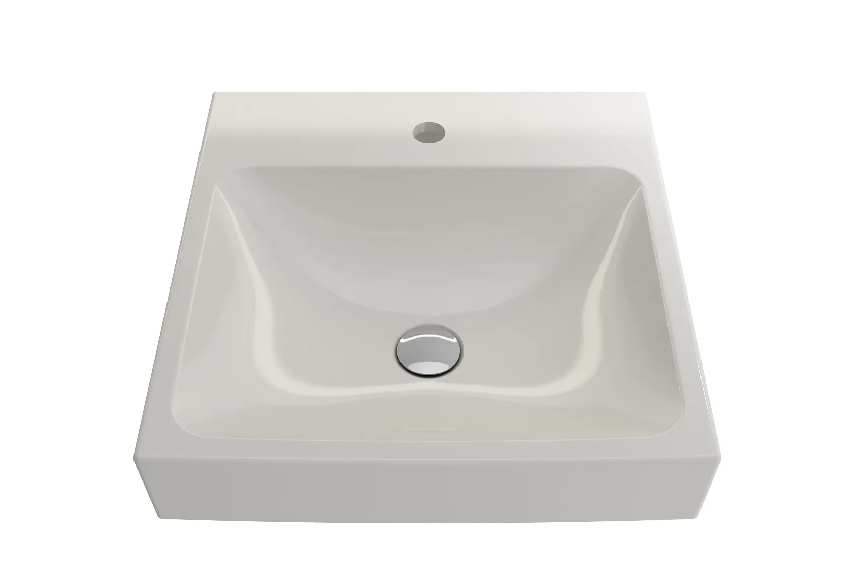 BOCCHI Scala 19" Square Wallmount Fireclay Bathroom Sink, Biscuit, Single Faucet Hole, 1076-014-0126