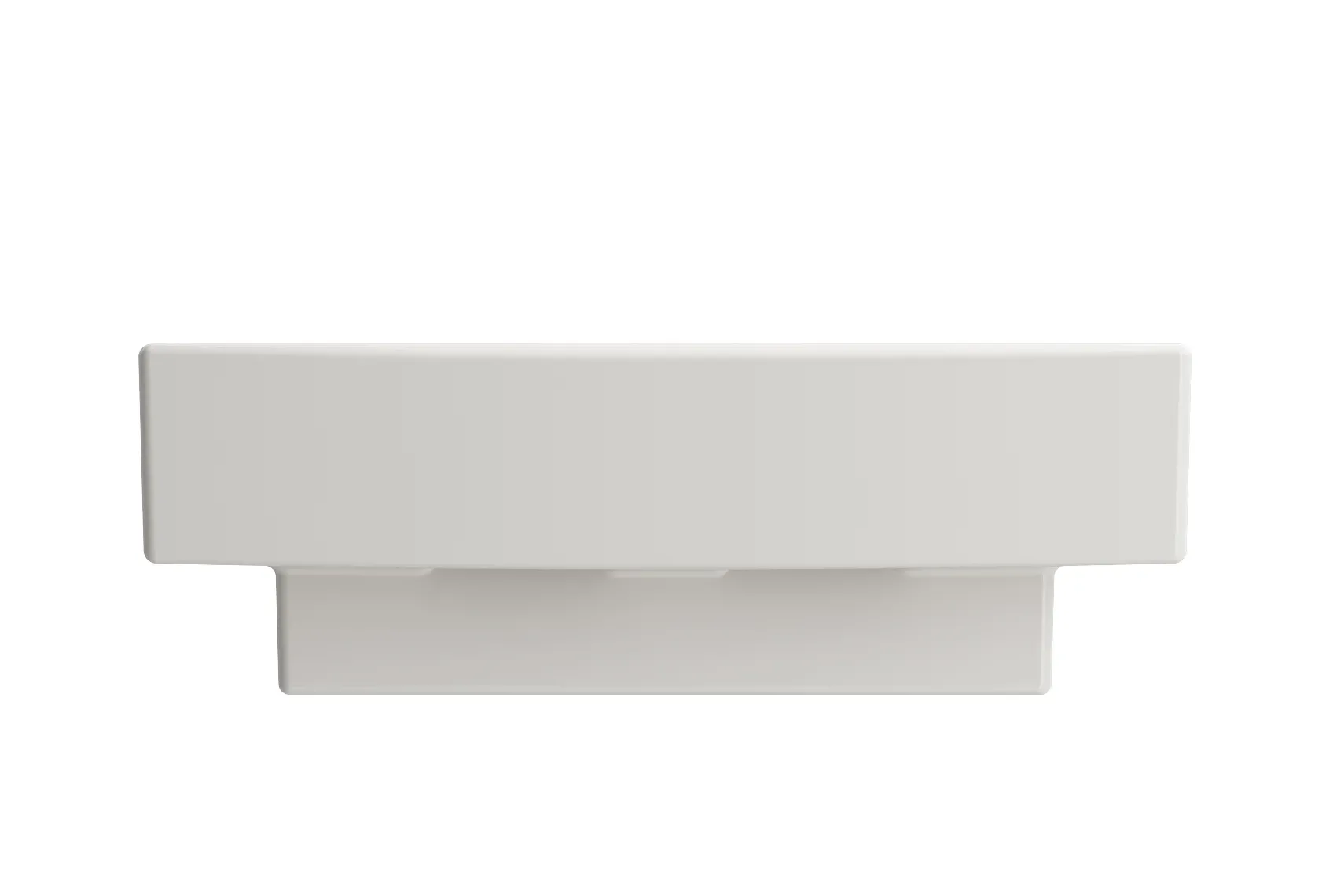 BOCCHI Scala 19" Square Wallmount Fireclay Bathroom Sink, Biscuit, Single Faucet Hole, 1076-014-0126