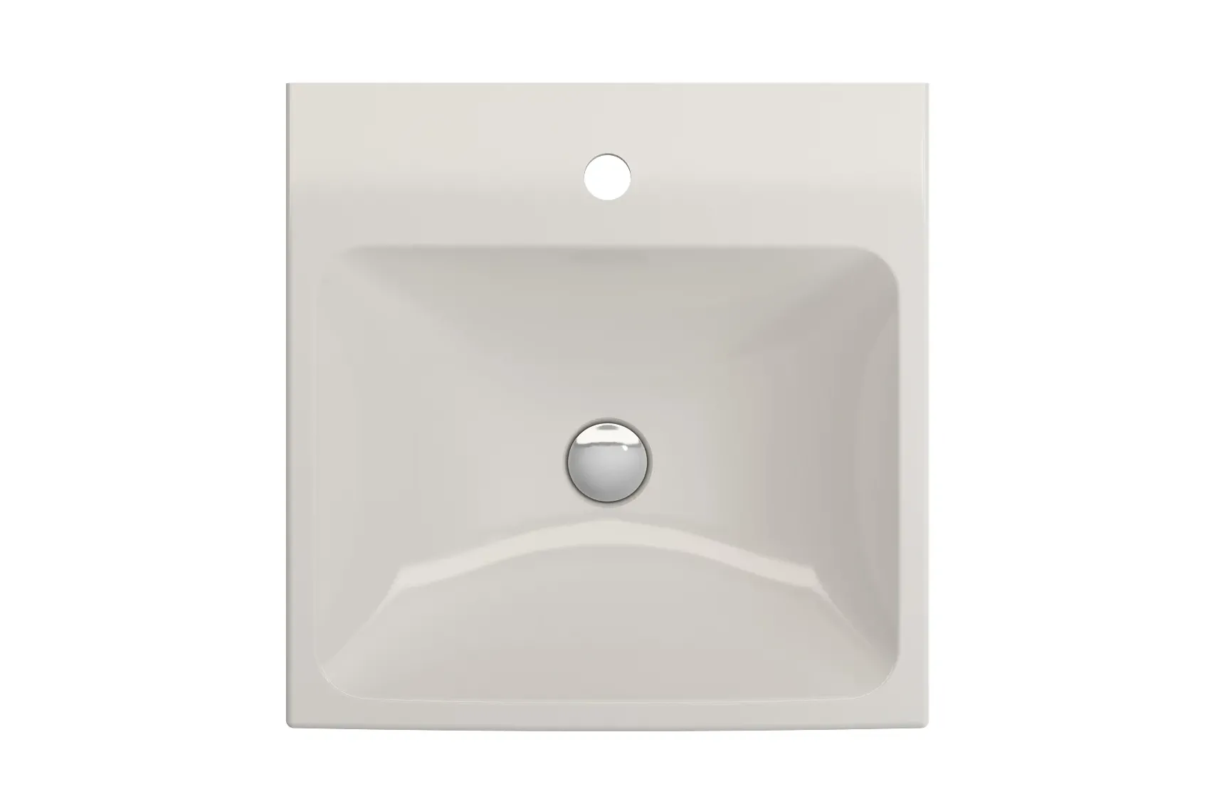 BOCCHI Scala 19" Square Wallmount Fireclay Bathroom Sink, Biscuit, Single Faucet Hole, 1076-014-0126