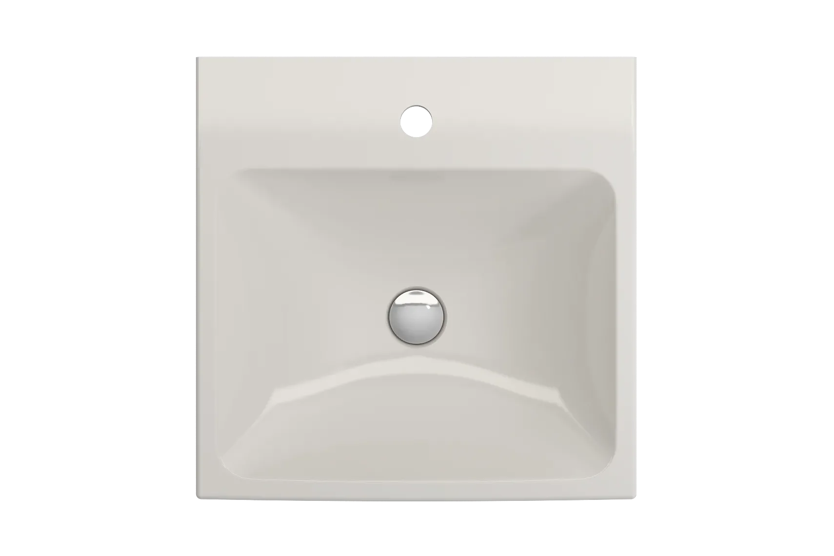BOCCHI Scala 19" Square Wallmount Fireclay Bathroom Sink, Biscuit, Single Faucet Hole, 1076-014-0126