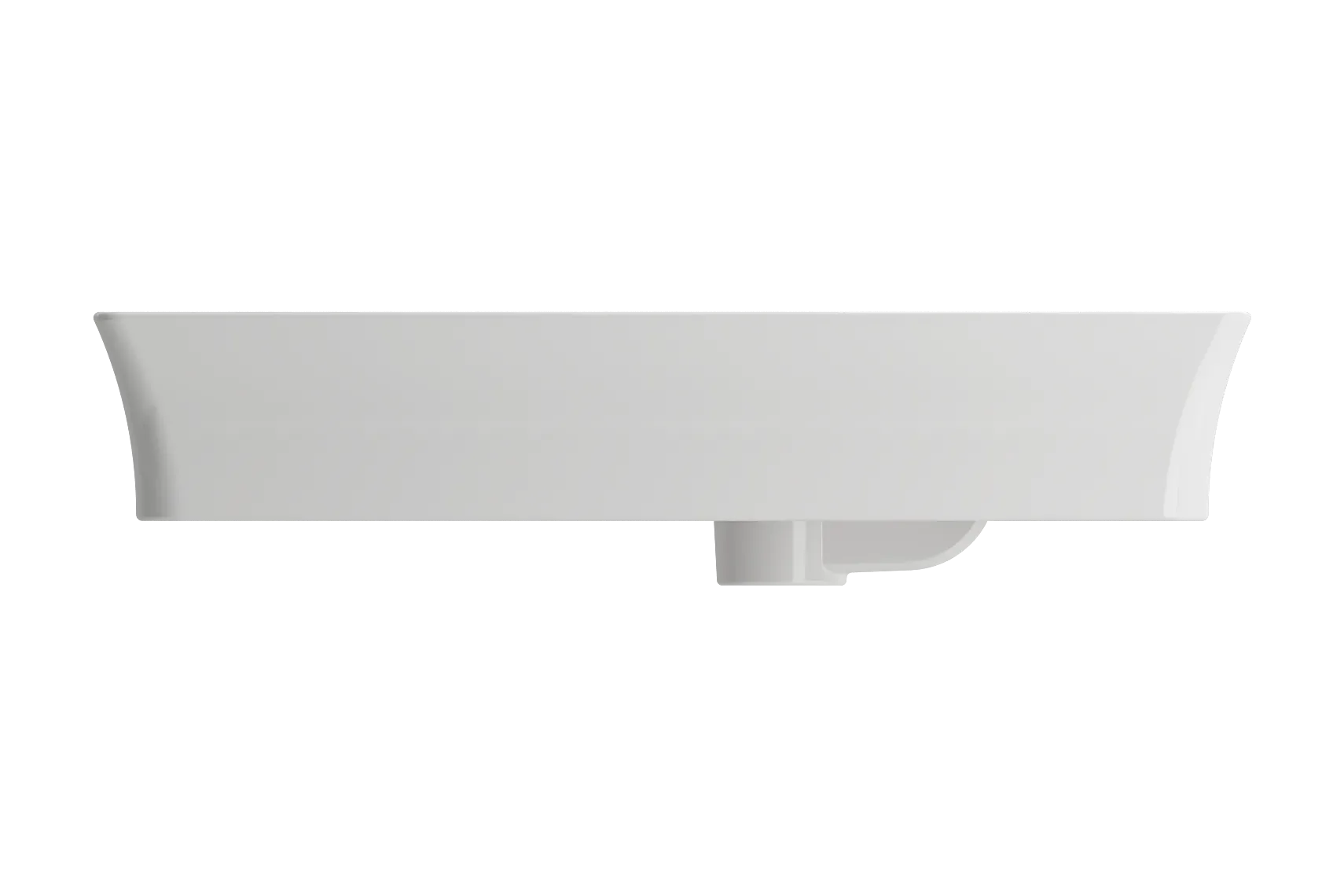 BOCCHI Sottile 24" Rectangle Vessel Fireclay Bathroom Sink, White, Single Faucet Hole, 1479-001-0126