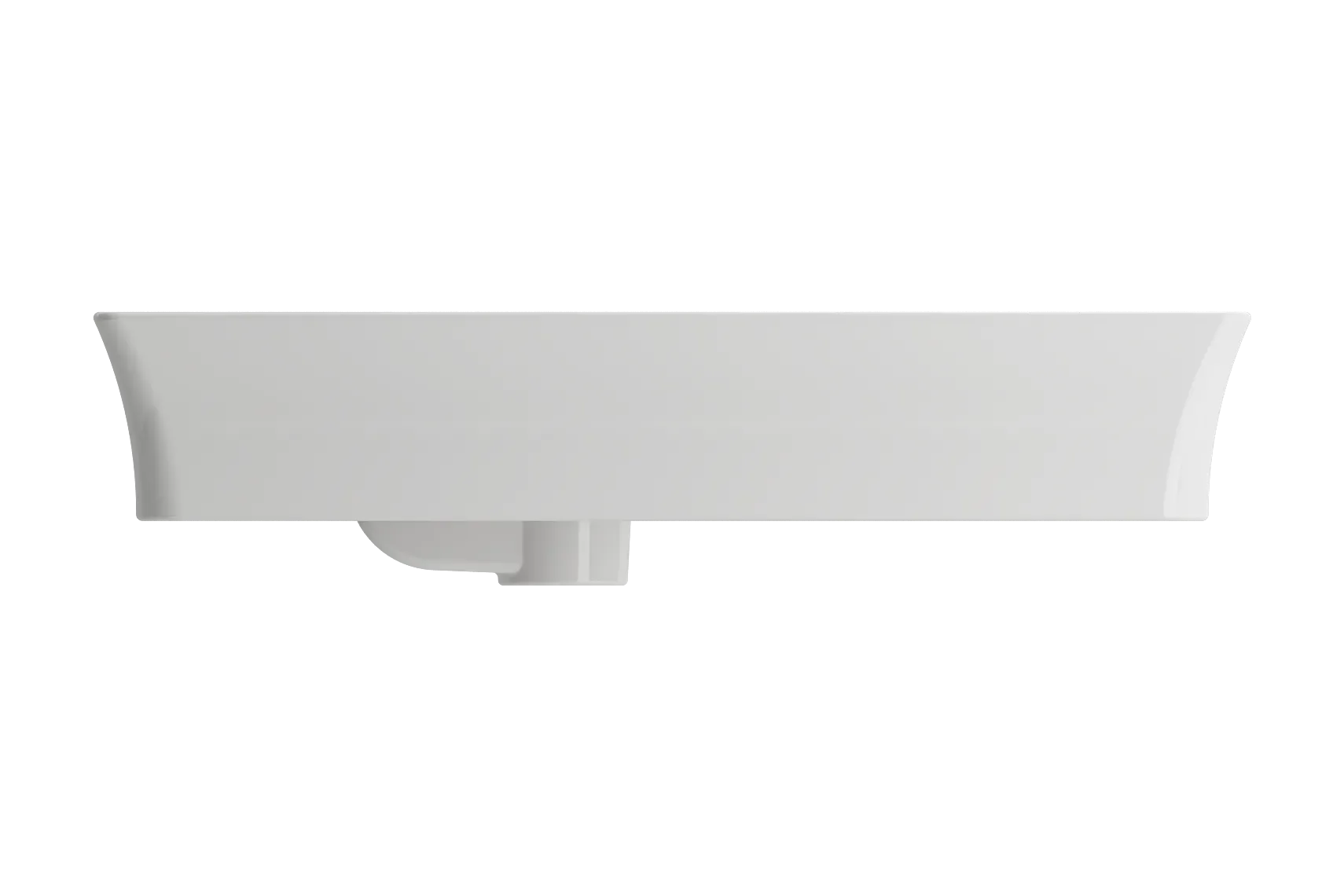 BOCCHI Sottile 24" Rectangle Vessel Fireclay Bathroom Sink, White, Single Faucet Hole, 1479-001-0126