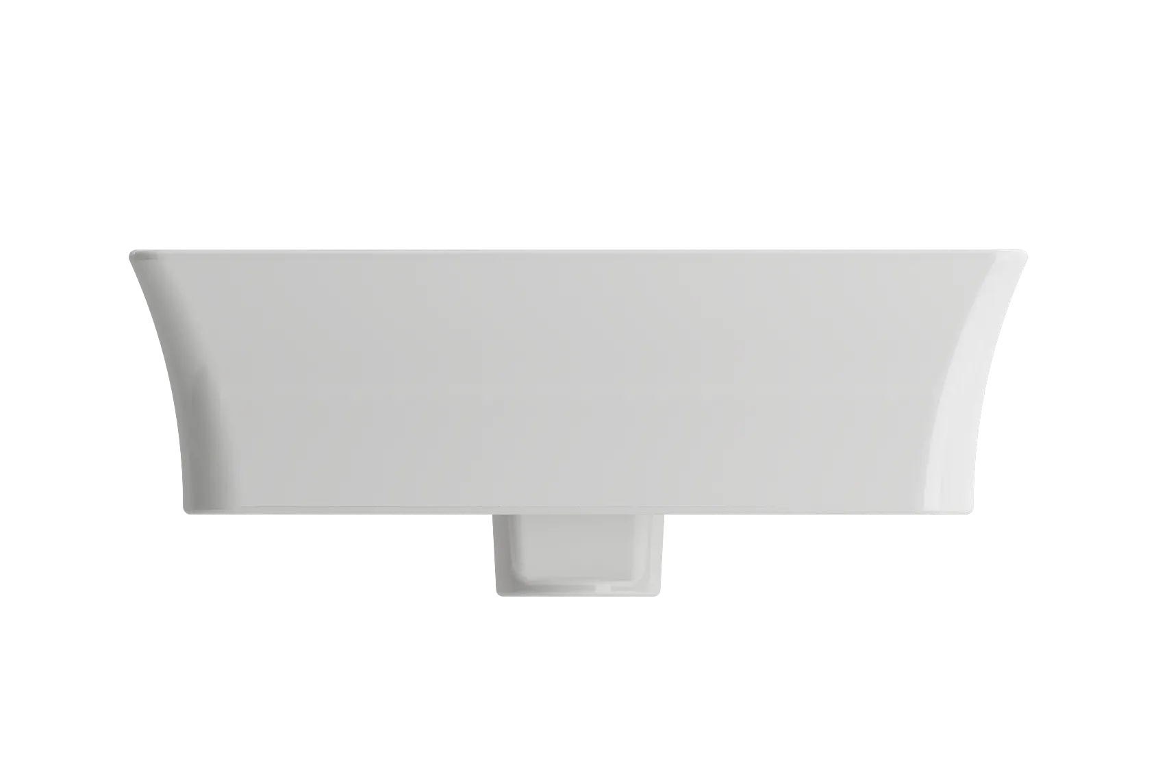 BOCCHI Sottile 24" Rectangle Vessel Fireclay Bathroom Sink, White, Single Faucet Hole, 1479-001-0126
