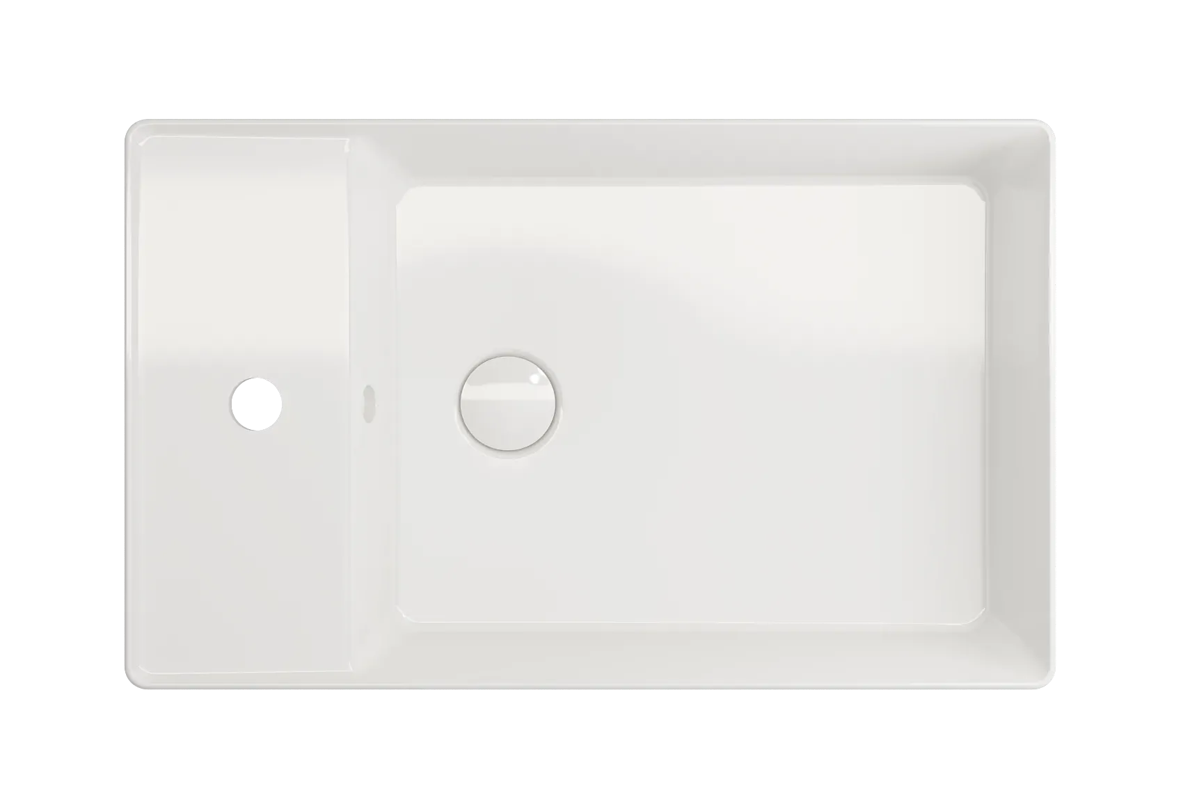 BOCCHI Sottile 24" Rectangle Vessel Fireclay Bathroom Sink, White, Single Faucet Hole, 1479-001-0126