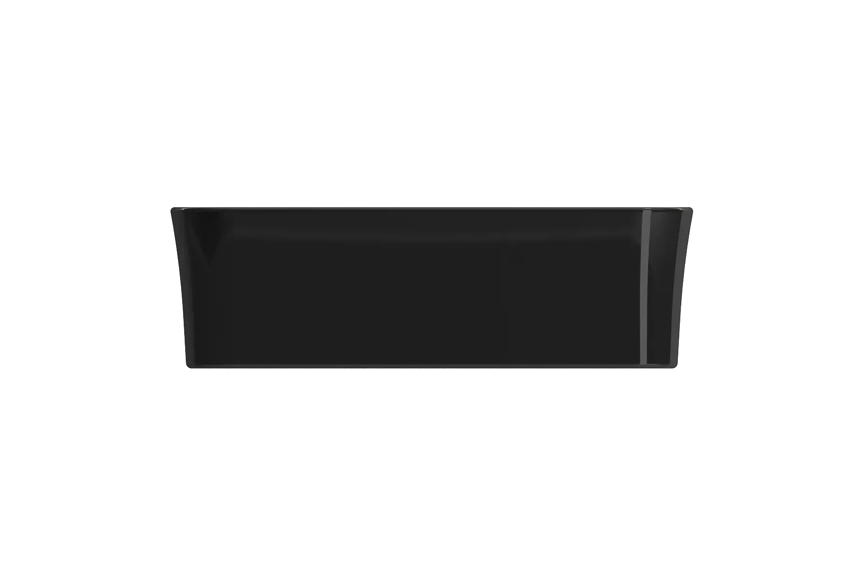 BOCCHI Sottile 22" Rectangle Vessel Fireclay Bathroom Sink, Black, 1476-005-0125