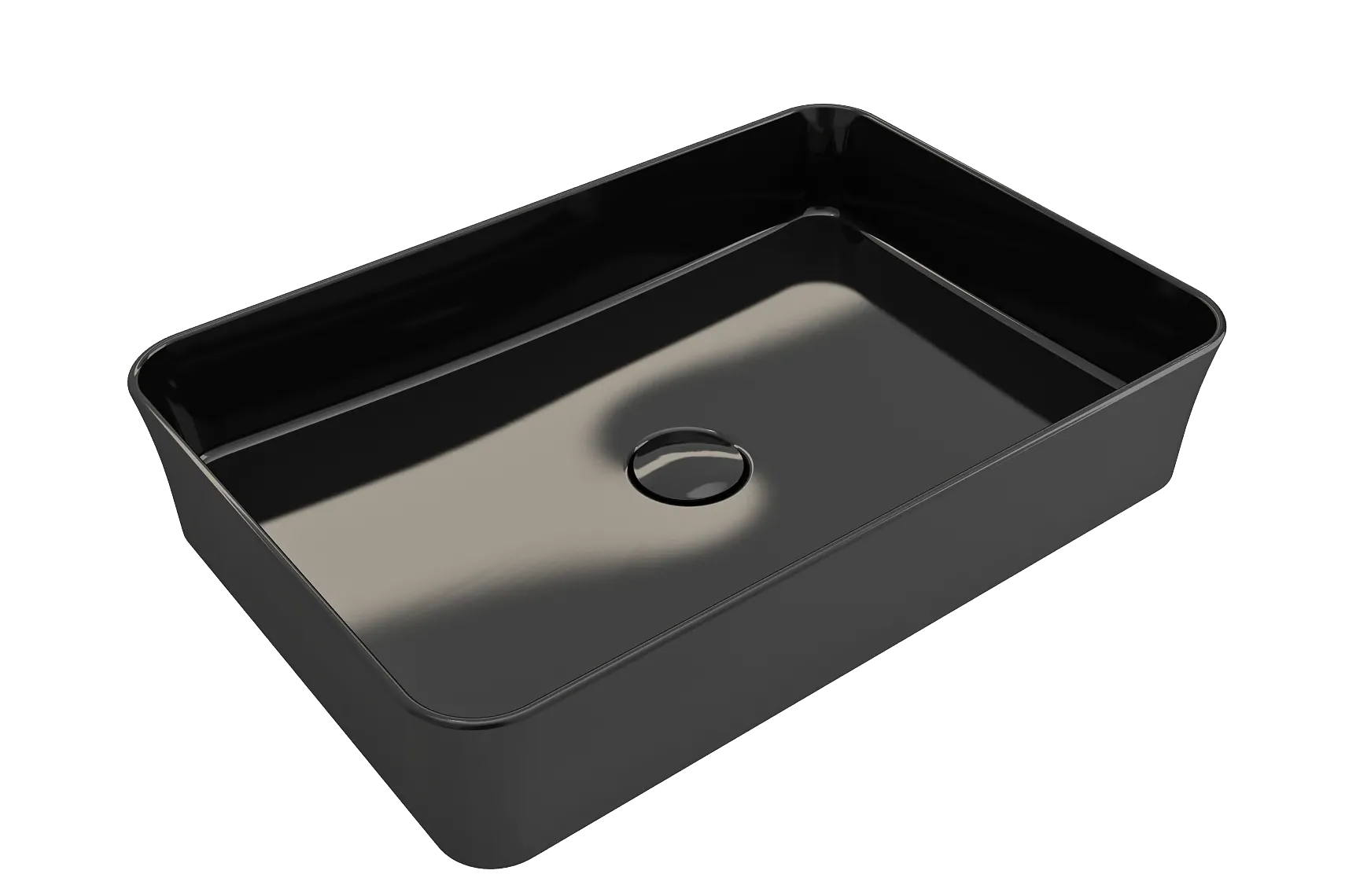 BOCCHI Sottile 22" Rectangle Vessel Fireclay Bathroom Sink, Black, 1476-005-0125
