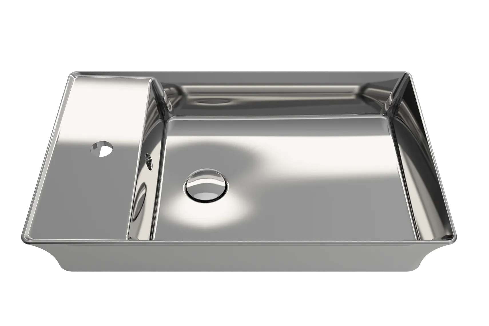 BOCCHI Sottile 24" Rectangle Vessel Fireclay Bathroom Sink, Platinum, Single Faucet Hole, 1479-401-0126