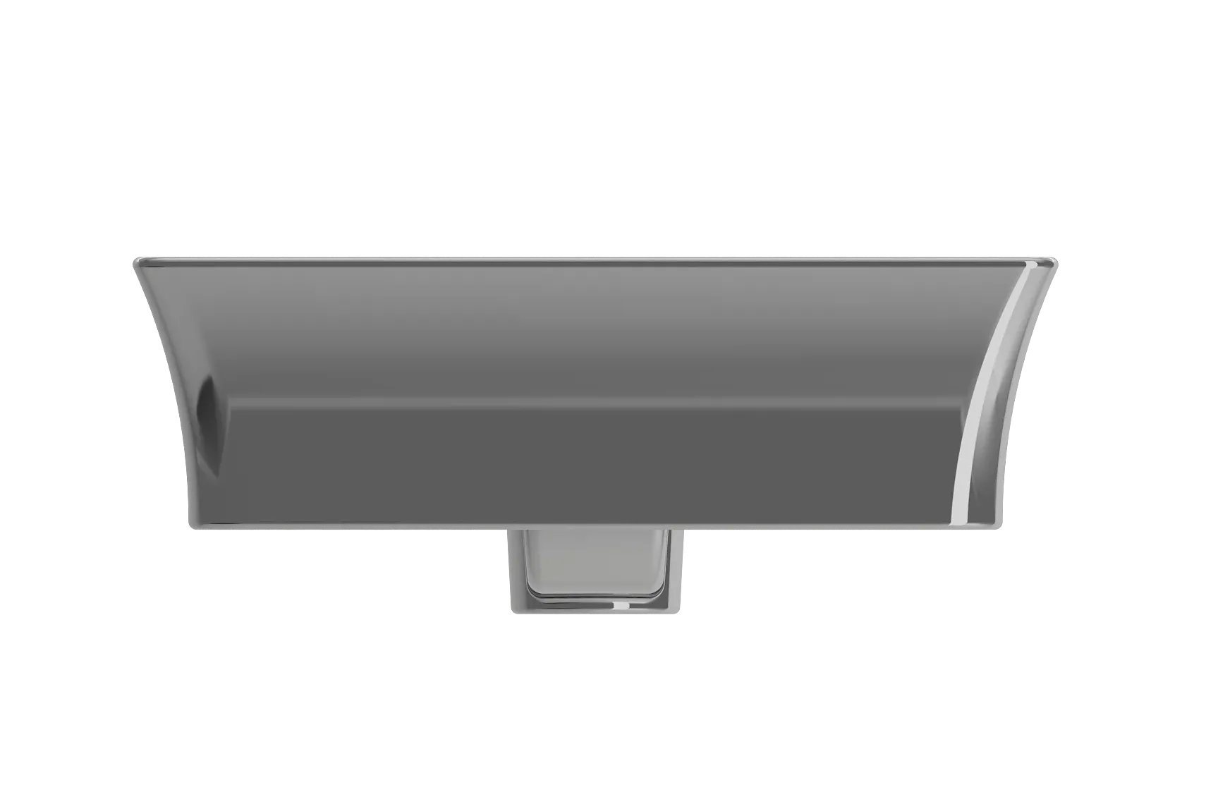 BOCCHI Sottile 24" Rectangle Vessel Fireclay Bathroom Sink, Platinum, Single Faucet Hole, 1479-401-0126