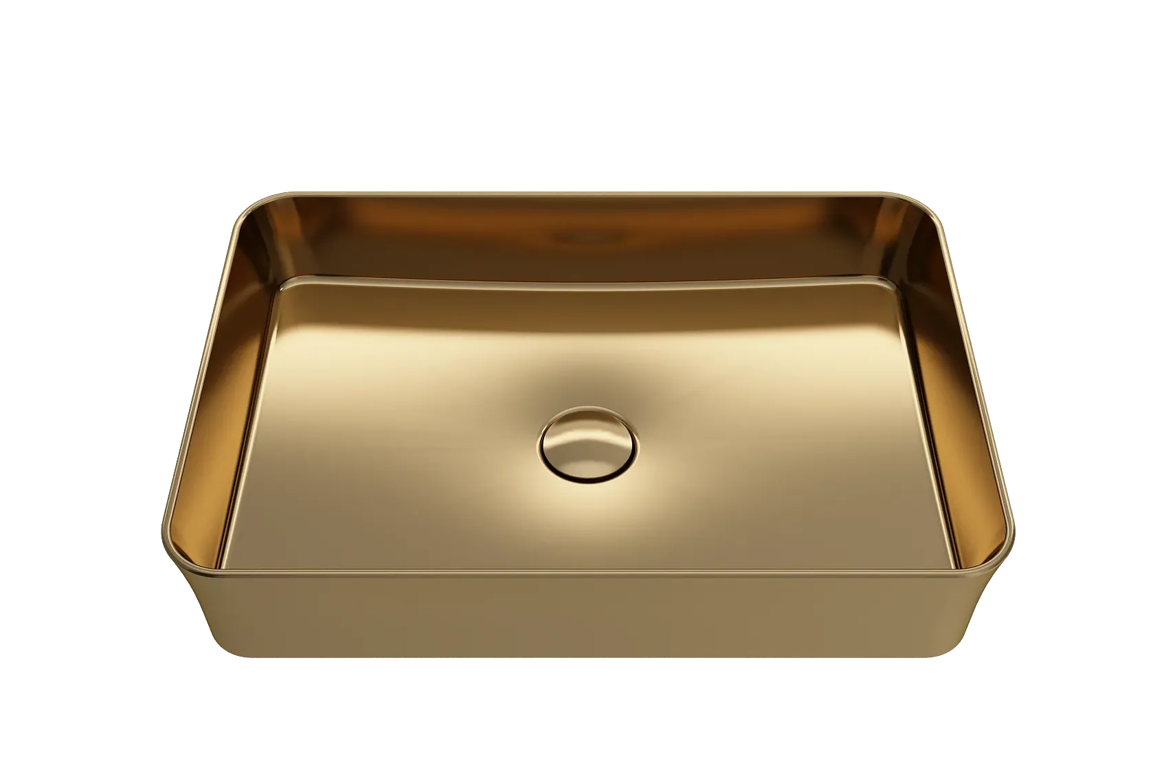 BOCCHI Sottile 22" Rectangle Vessel Fireclay Bathroom Sink, Matte Gold, 1476-403-0125