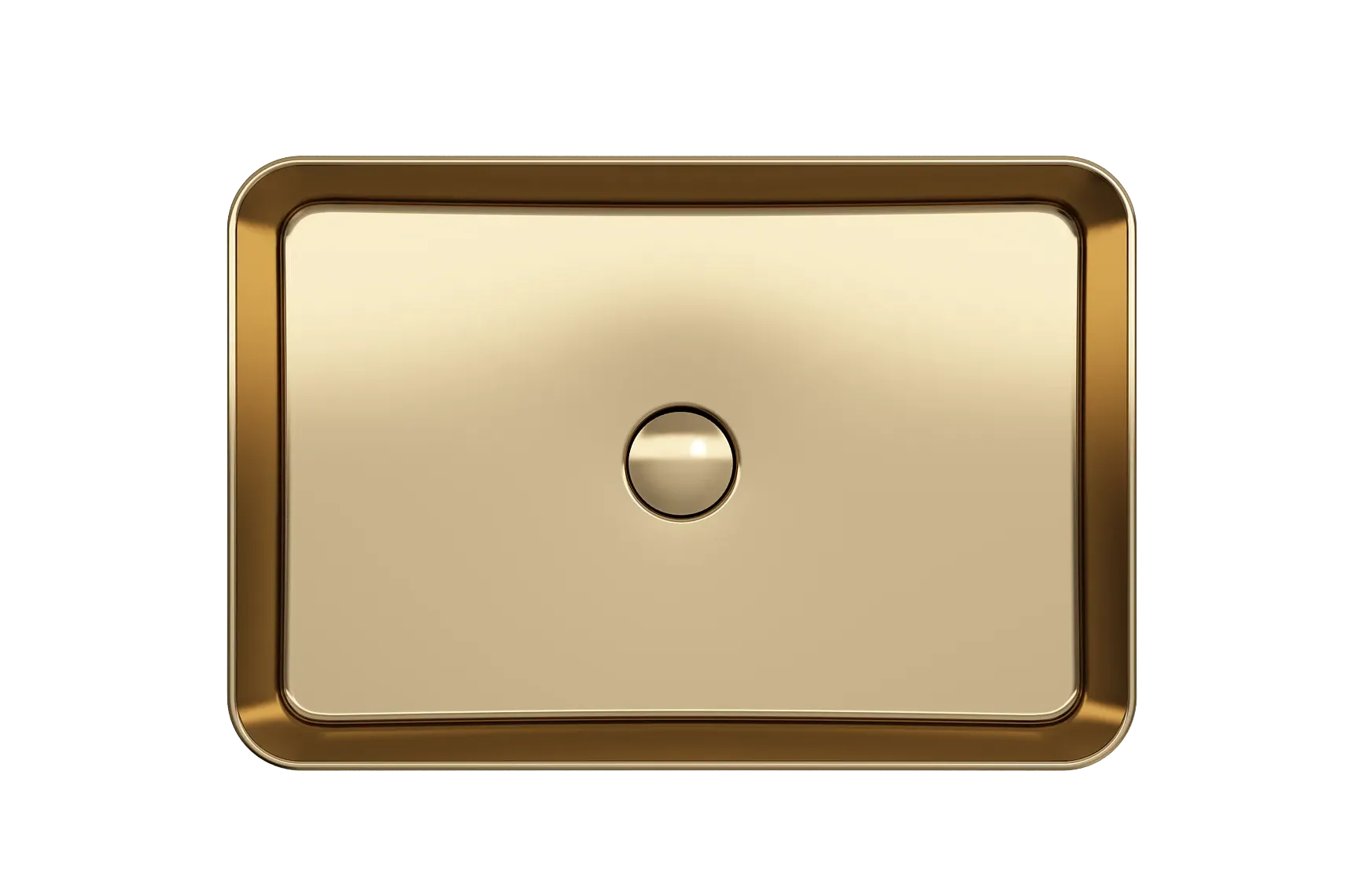 BOCCHI Sottile 22" Rectangle Vessel Fireclay Bathroom Sink, Matte Gold, 1476-403-0125