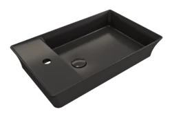 BOCCHI Sottile 24" Rectangle Vessel Fireclay Bathroom Sink, Matte Black, Single Faucet Hole, 1479-004-0126