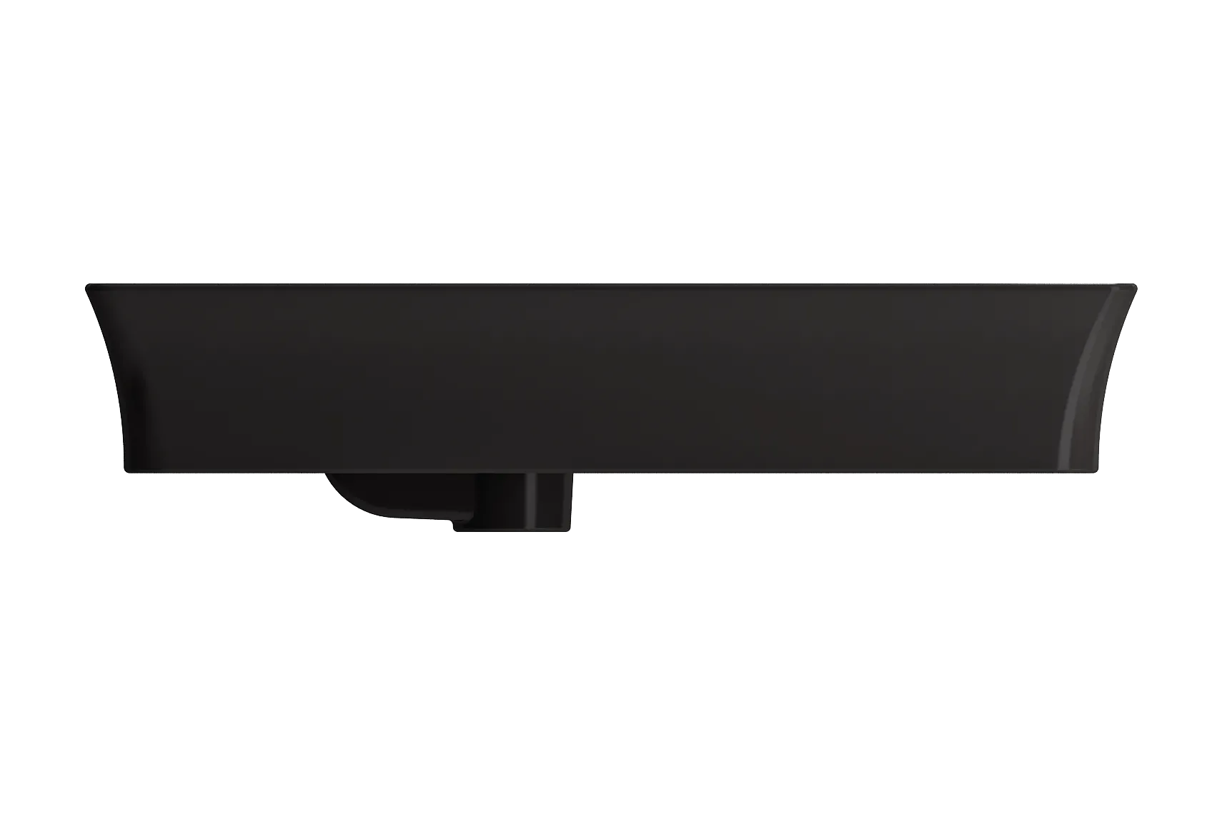 BOCCHI Sottile 24" Rectangle Vessel Fireclay Bathroom Sink, Matte Black, Single Faucet Hole, 1479-004-0126