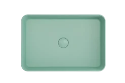 BOCCHI Sottile 22" Rectangle Vessel Fireclay Bathroom Sink, Matte Mint Green, 1476-033-0125