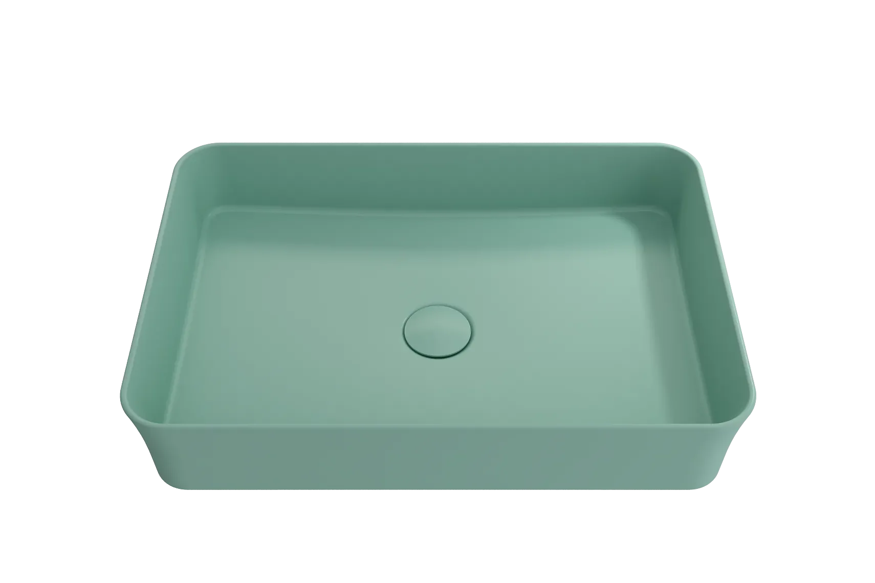 BOCCHI Sottile 22" Rectangle Vessel Fireclay Bathroom Sink, Matte Mint Green, 1476-033-0125