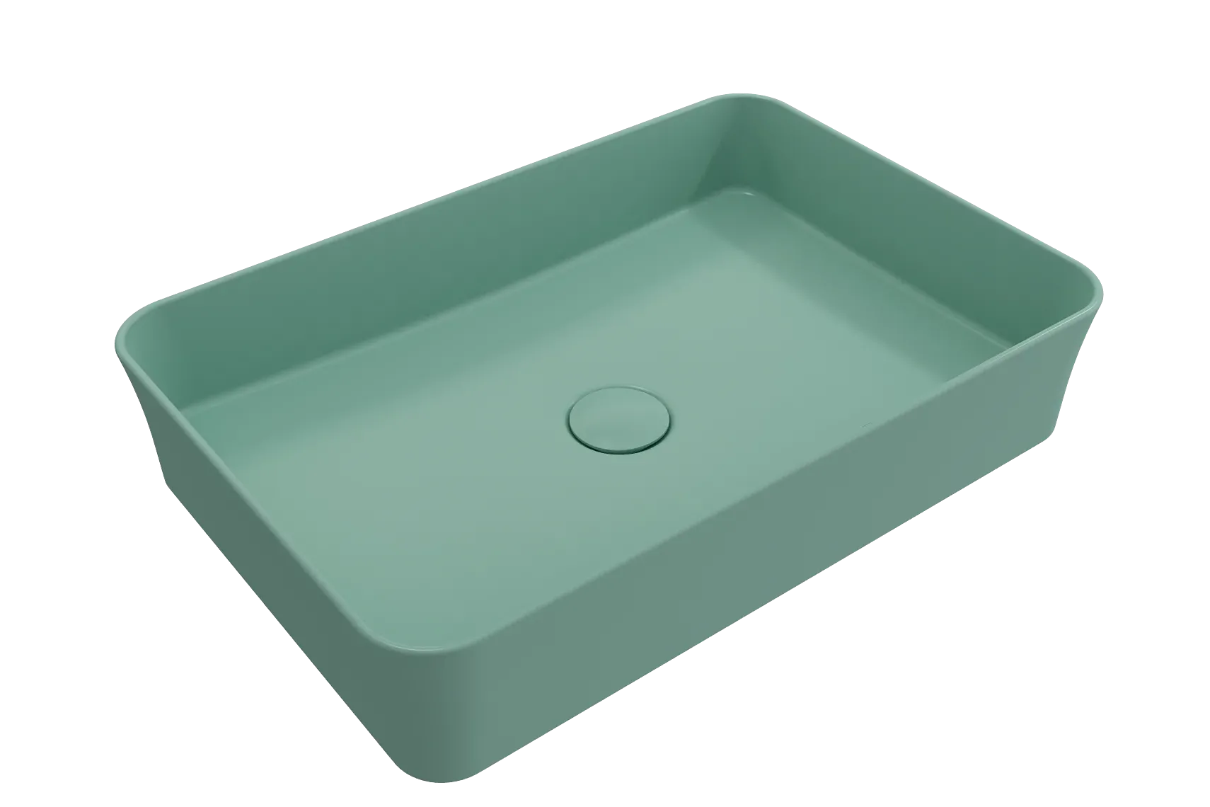BOCCHI Sottile 22" Rectangle Vessel Fireclay Bathroom Sink, Matte Mint Green, 1476-033-0125