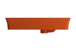BOCCHI Sottile 24" Rectangle Vessel Fireclay Bathroom Sink, Orange, Single Faucet Hole, 1479-012-0126