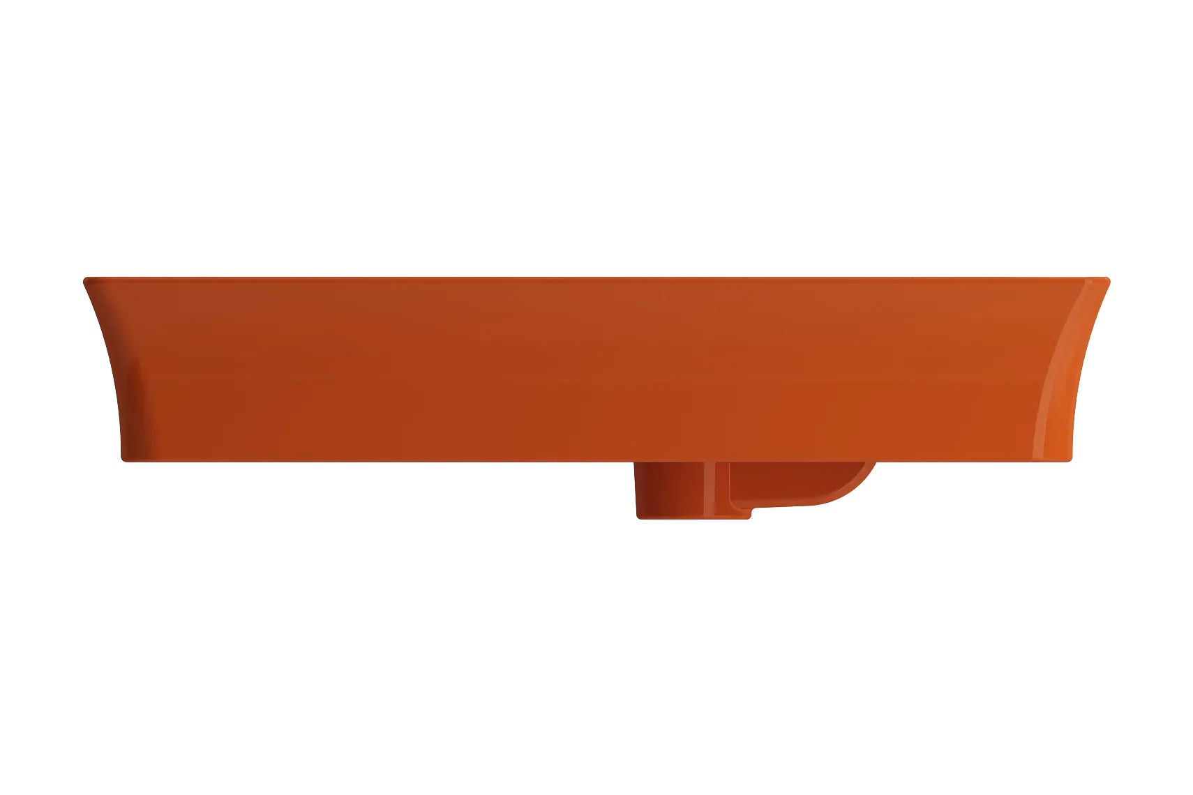 BOCCHI Sottile 24" Rectangle Vessel Fireclay Bathroom Sink, Orange, Single Faucet Hole, 1479-012-0126