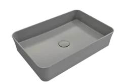BOCCHI Sottile 22" Rectangle Vessel Fireclay Bathroom Sink, Matte Gray, 1476-006-0125