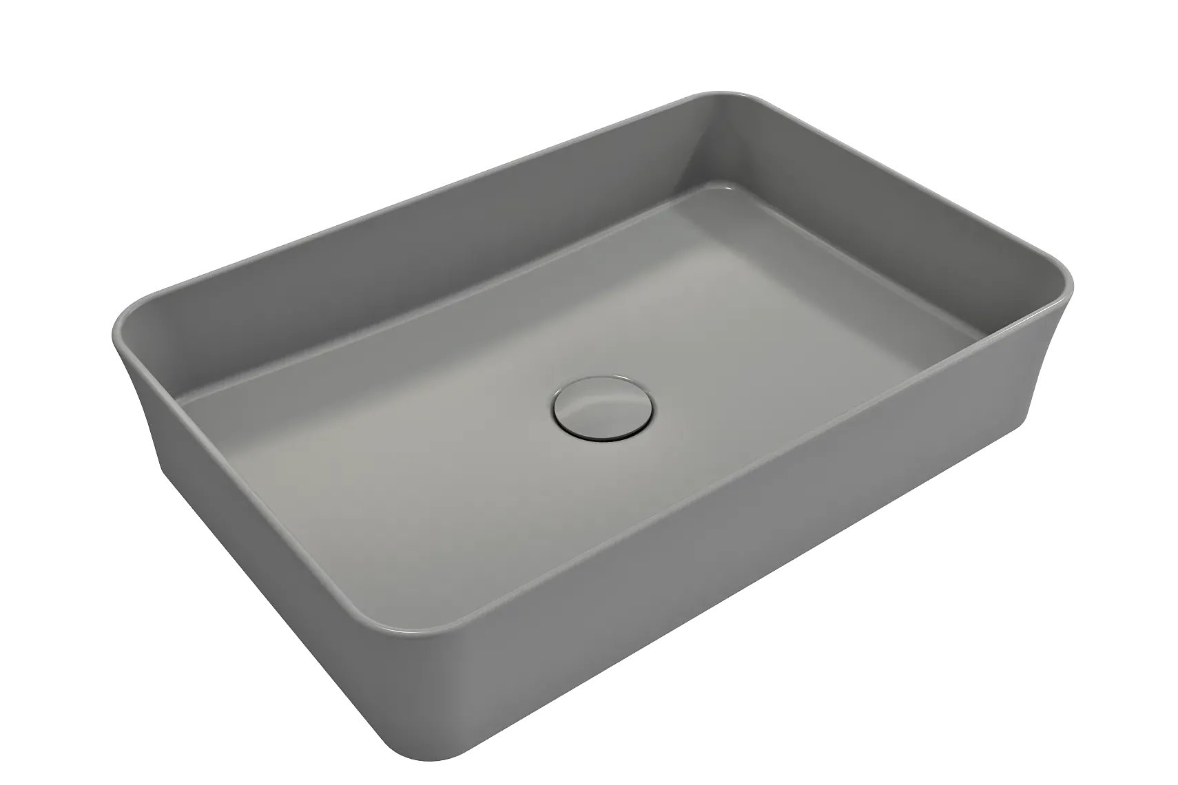 BOCCHI Sottile 22" Rectangle Vessel Fireclay Bathroom Sink, Matte Gray, 1476-006-0125