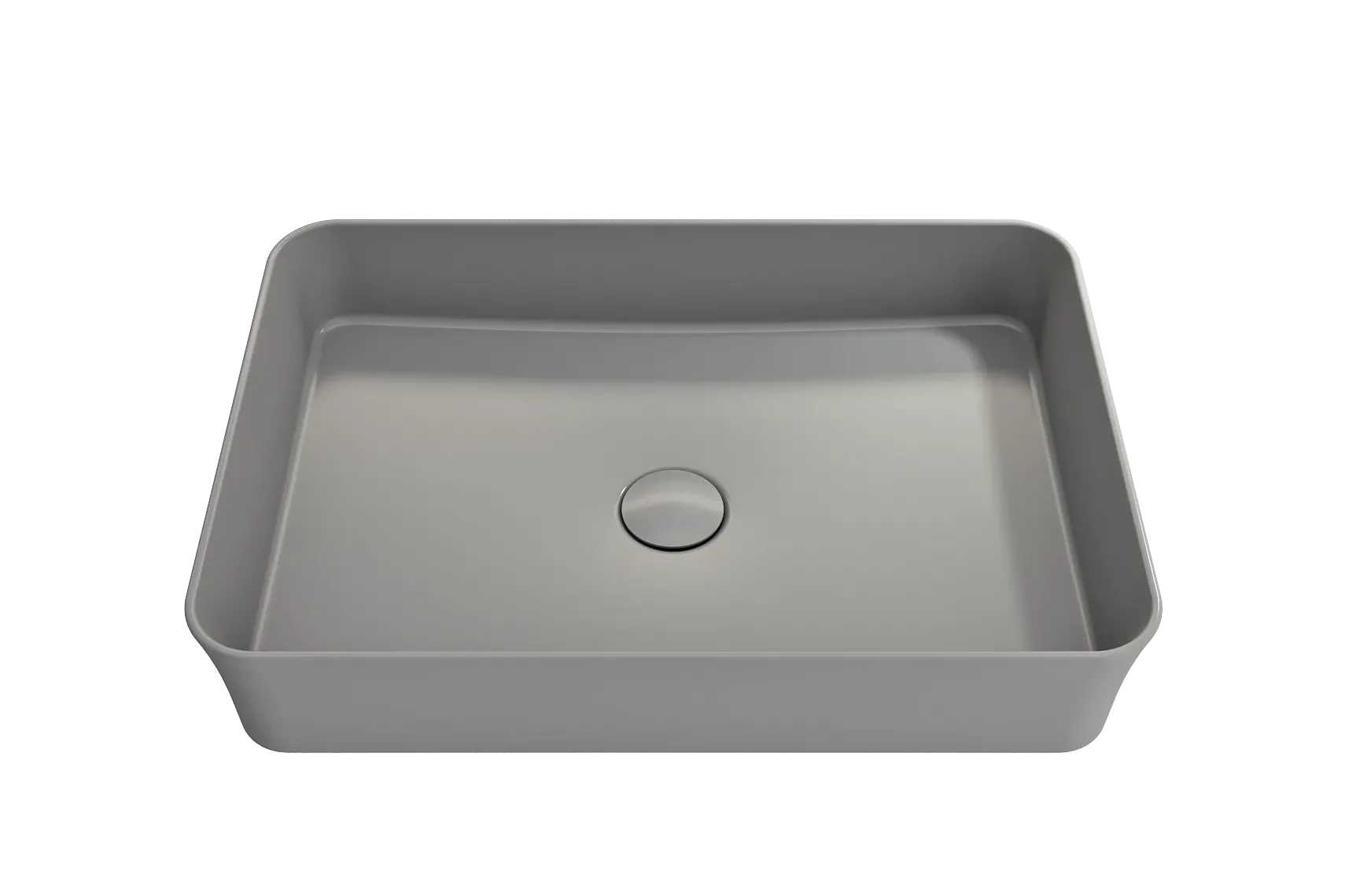 BOCCHI Sottile 22" Rectangle Vessel Fireclay Bathroom Sink, Matte Gray, 1476-006-0125