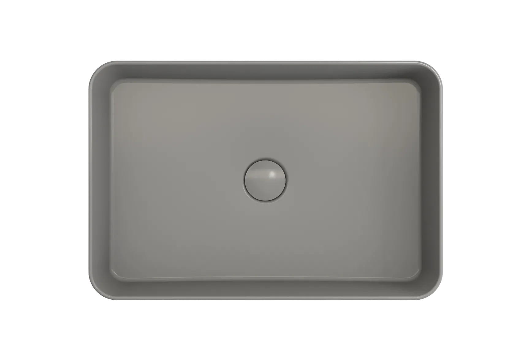 BOCCHI Sottile 22" Rectangle Vessel Fireclay Bathroom Sink, Matte Gray, 1476-006-0125