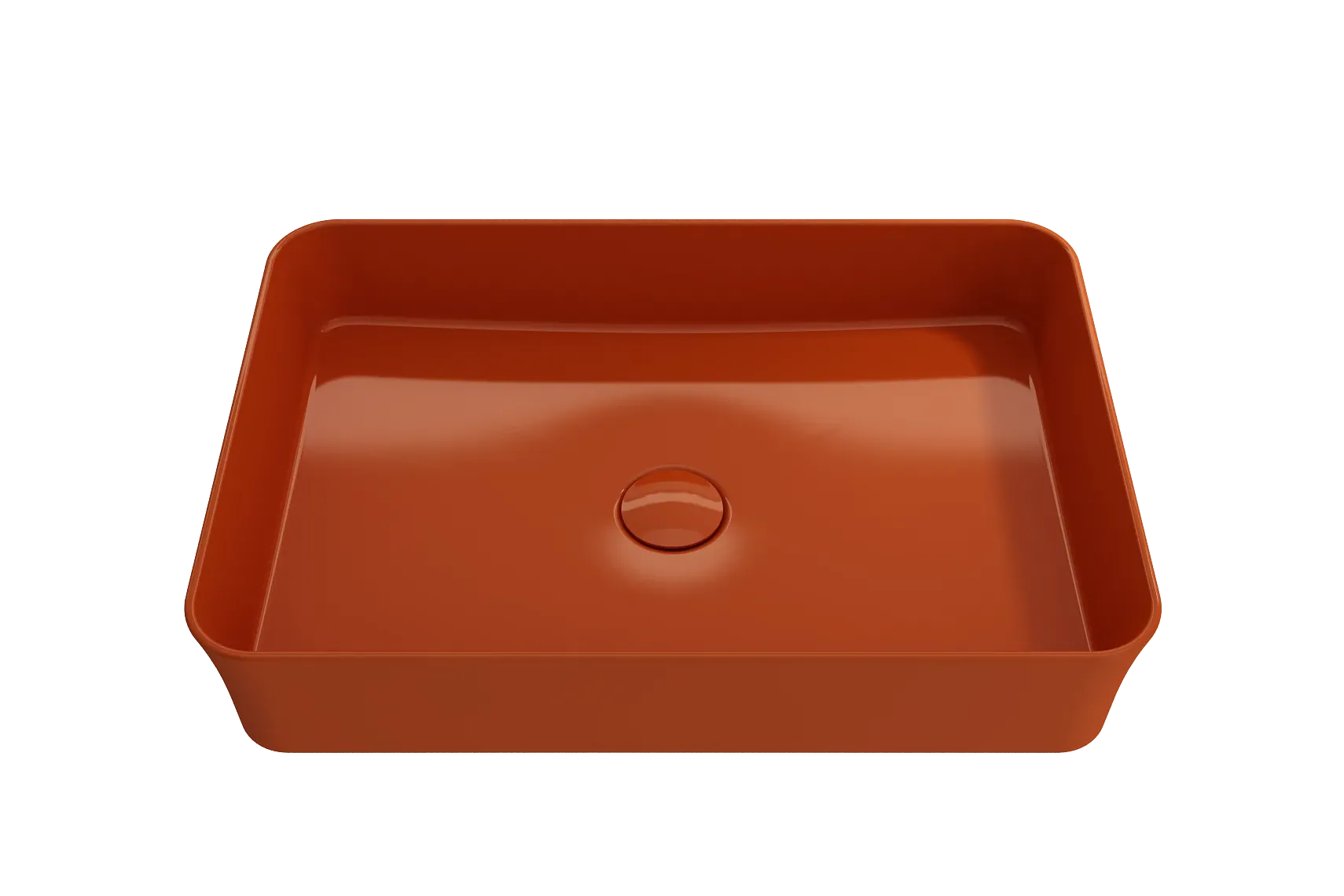BOCCHI Sottile 22" Rectangle Vessel Fireclay Bathroom Sink, Orange, 1476-012-0125
