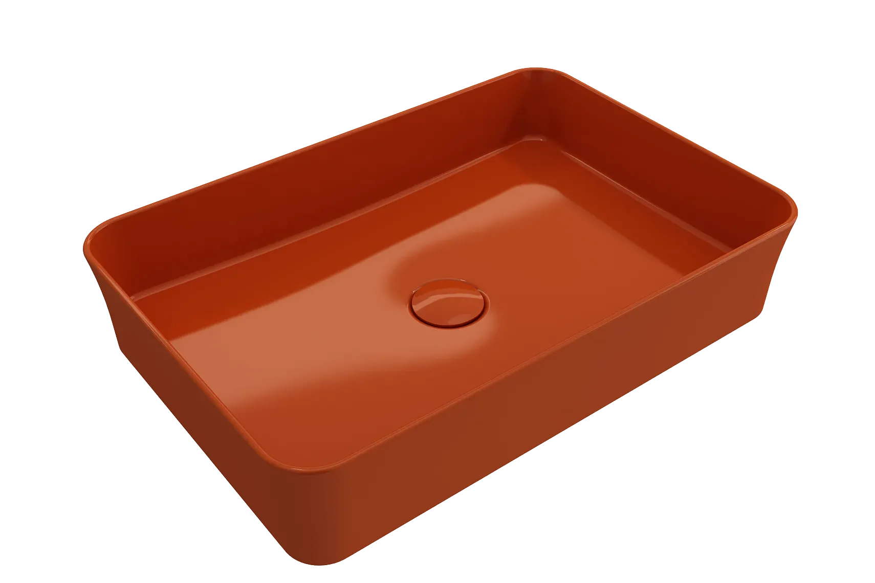 BOCCHI Sottile 22" Rectangle Vessel Fireclay Bathroom Sink, Orange, 1476-012-0125