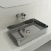 BOCCHI Sottile 22" Rectangle Vessel Fireclay Bathroom Sink, Platinum, 1476-401-0125