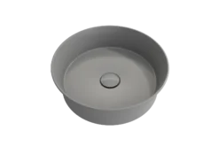 BOCCHI Sottile 15" Round Vessel Fireclay Bathroom Sink, Matte Gray, 1478-006-0125