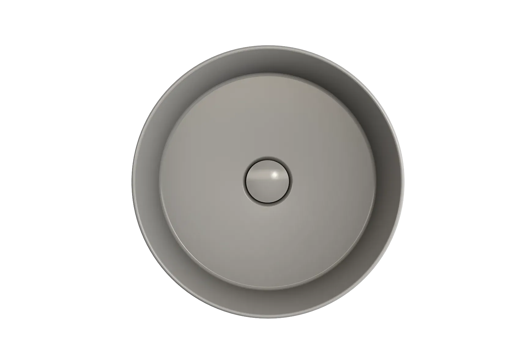 BOCCHI Sottile 15" Round Vessel Fireclay Bathroom Sink, Matte Gray, 1478-006-0125