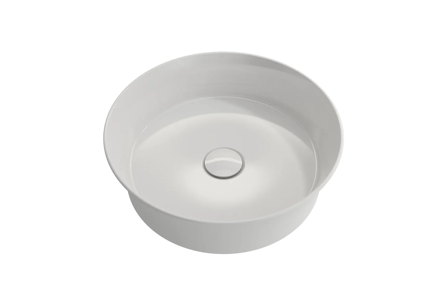 BOCCHI Sottile 15" Round Vessel Fireclay Bathroom Sink, White, 1478-001-0125