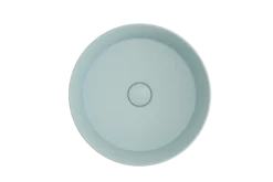 BOCCHI Sottile 15" Round Vessel Fireclay Bathroom Sink, Matte Ice Blue, 1478-029-0125