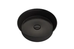 BOCCHI Sottile 15" Round Vessel Fireclay Bathroom Sink, Matte Black, 1478-004-0125