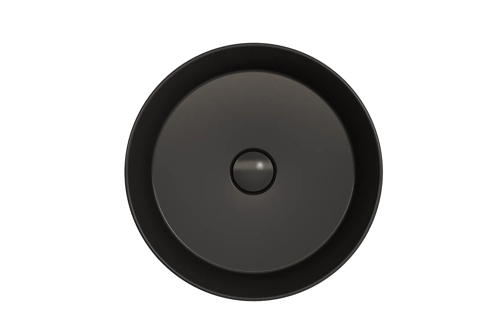 BOCCHI Sottile 15" Round Vessel Fireclay Bathroom Sink, Matte Black, 1478-004-0125