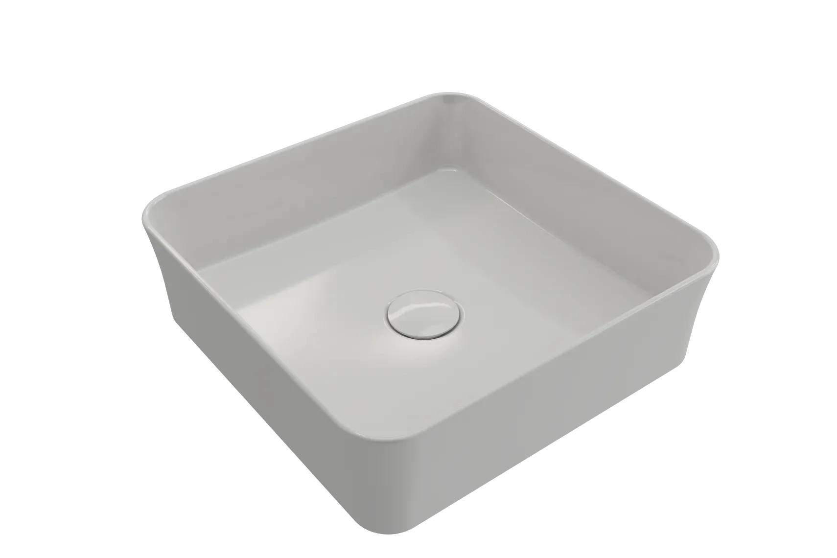 BOCCHI Sottile 15" Square Vessel Fireclay Bathroom Sink, White, 1477-001-0125