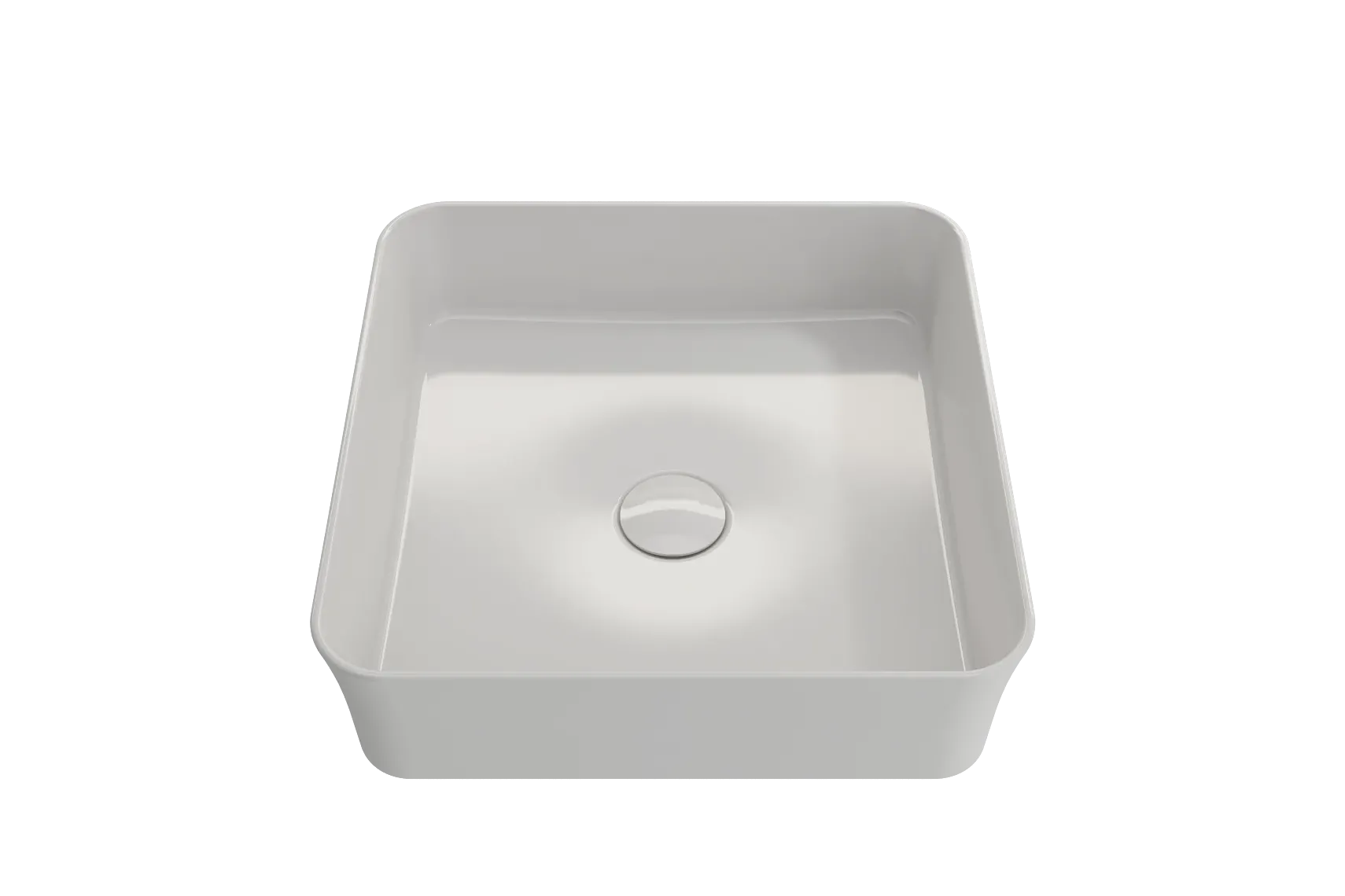 BOCCHI Sottile 15" Square Vessel Fireclay Bathroom Sink, White, 1477-001-0125