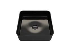 BOCCHI Sottile 15" Square Vessel Fireclay Bathroom Sink, Black, 1477-005-0125