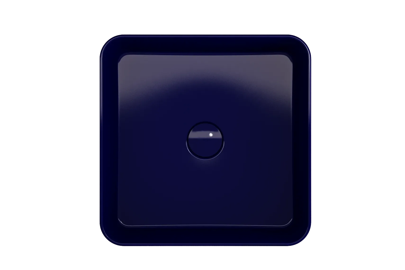 BOCCHI Sottile 15" Square Vessel Fireclay Bathroom Sink, Sapphire Blue, 1477-010-0125