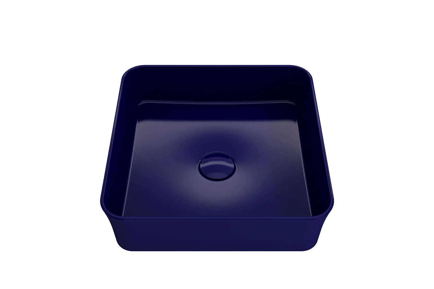 BOCCHI Sottile 15" Square Vessel Fireclay Bathroom Sink, Sapphire Blue, 1477-010-0125