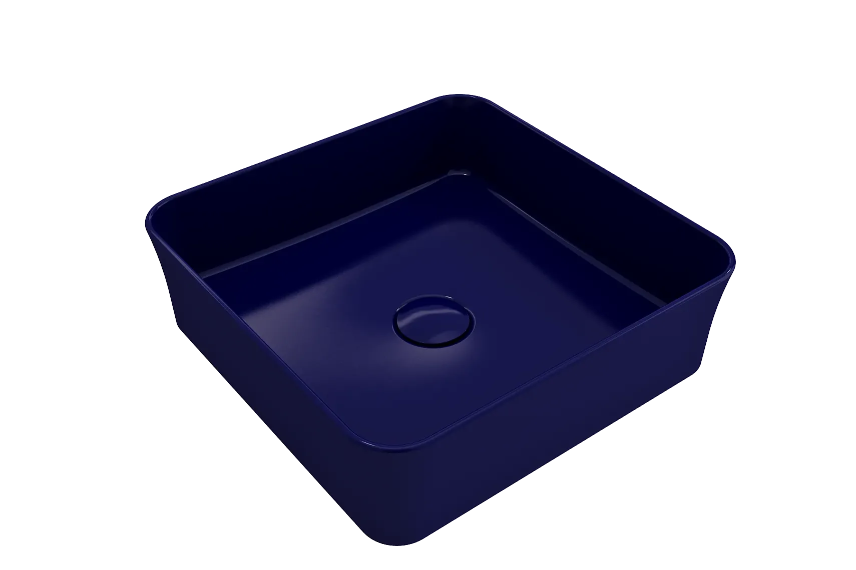 BOCCHI Sottile 15" Square Vessel Fireclay Bathroom Sink, Sapphire Blue, 1477-010-0125